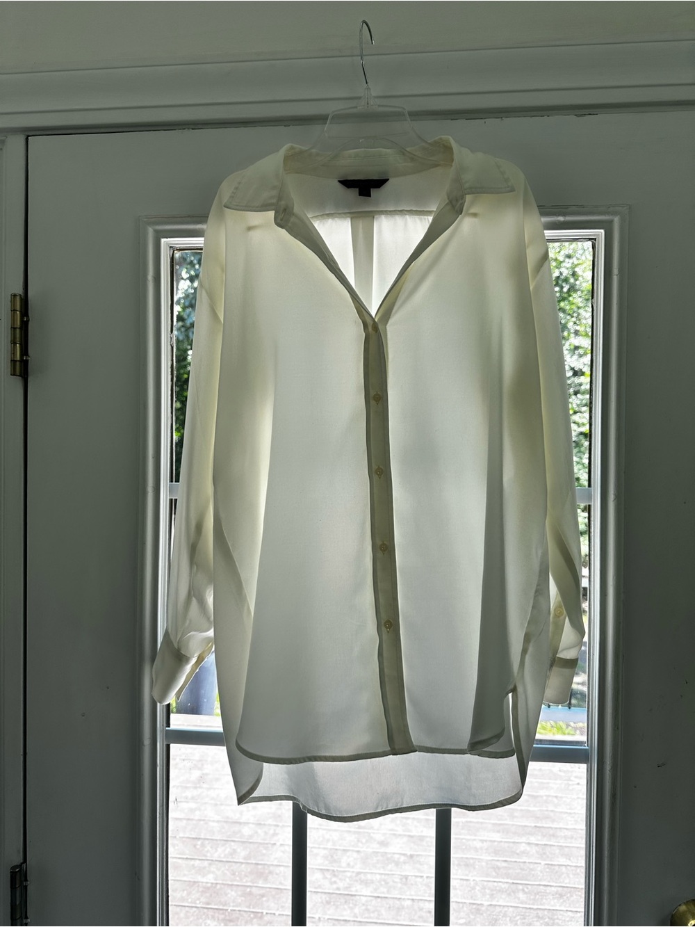 Banana Republic Cream Button-Up Dress Shirt